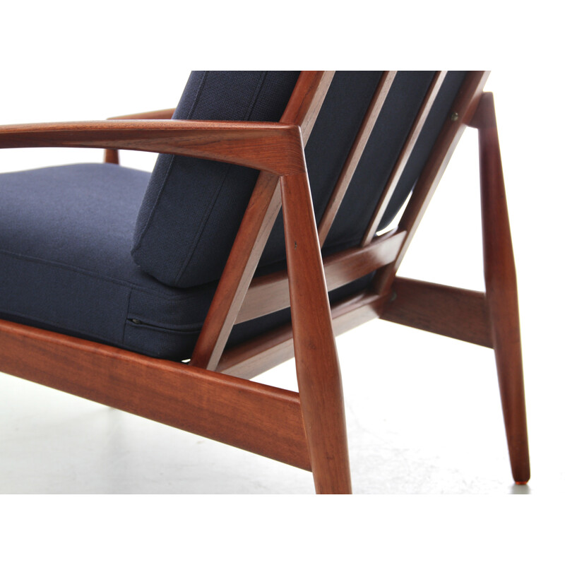 Scandinavian vintage armchair model Paper Knive in teak by Kai Kristiansen