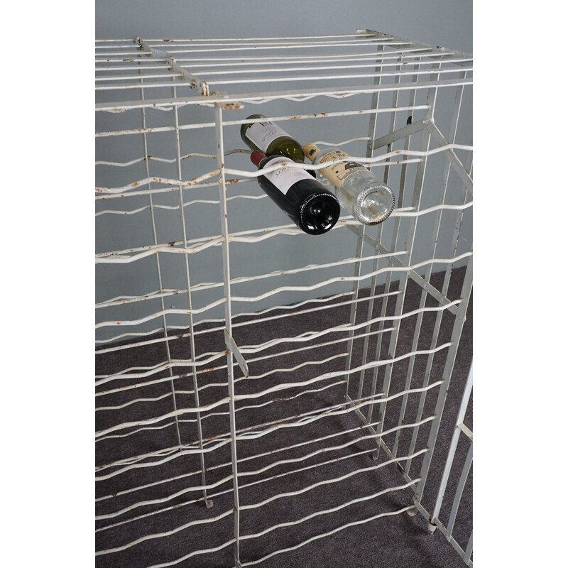 French vintage double wine rack with bottle holder
