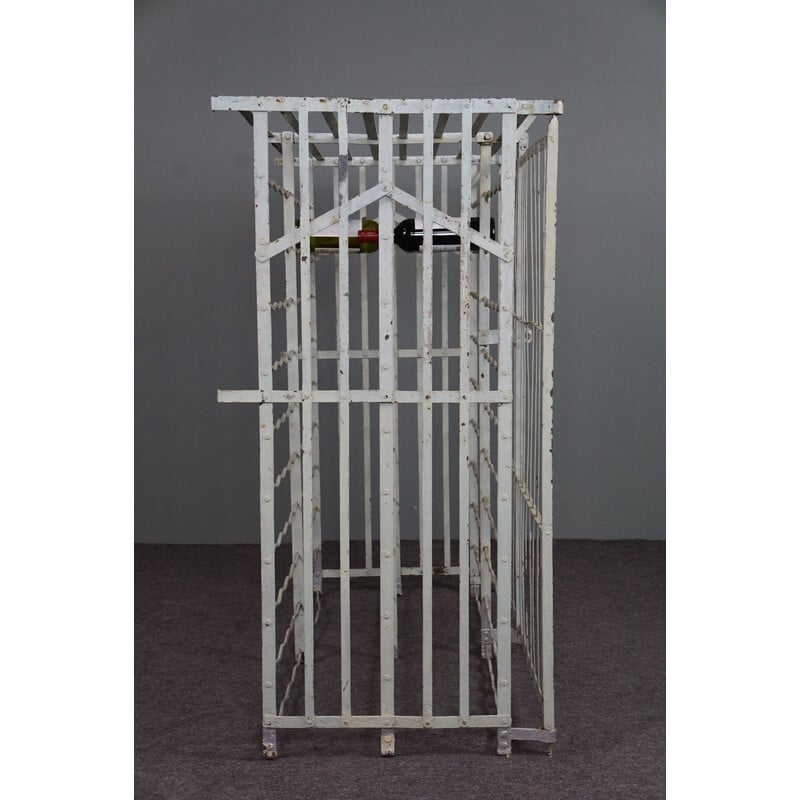 French vintage double wine rack with bottle holder
