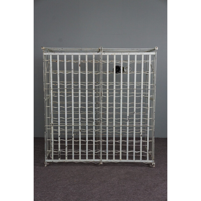 French vintage double wine rack with bottle holder