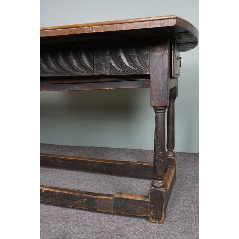 Vintage carved English dining table