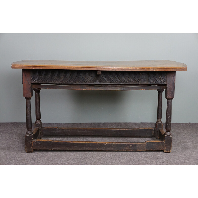 Vintage carved English dining table