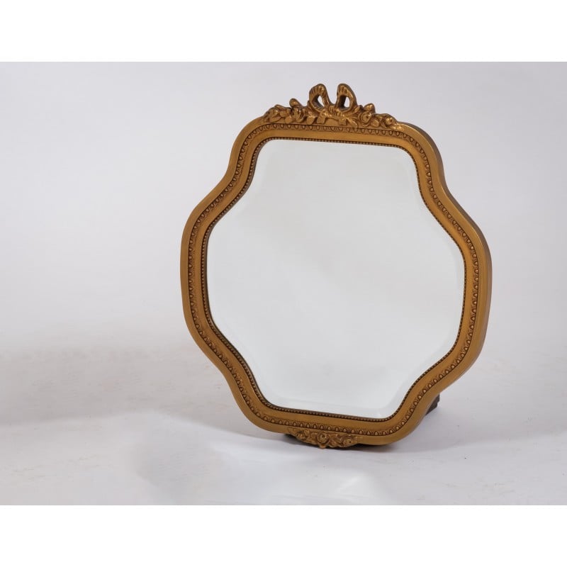 Miroir doré vintage avec verre à facettes, 1800