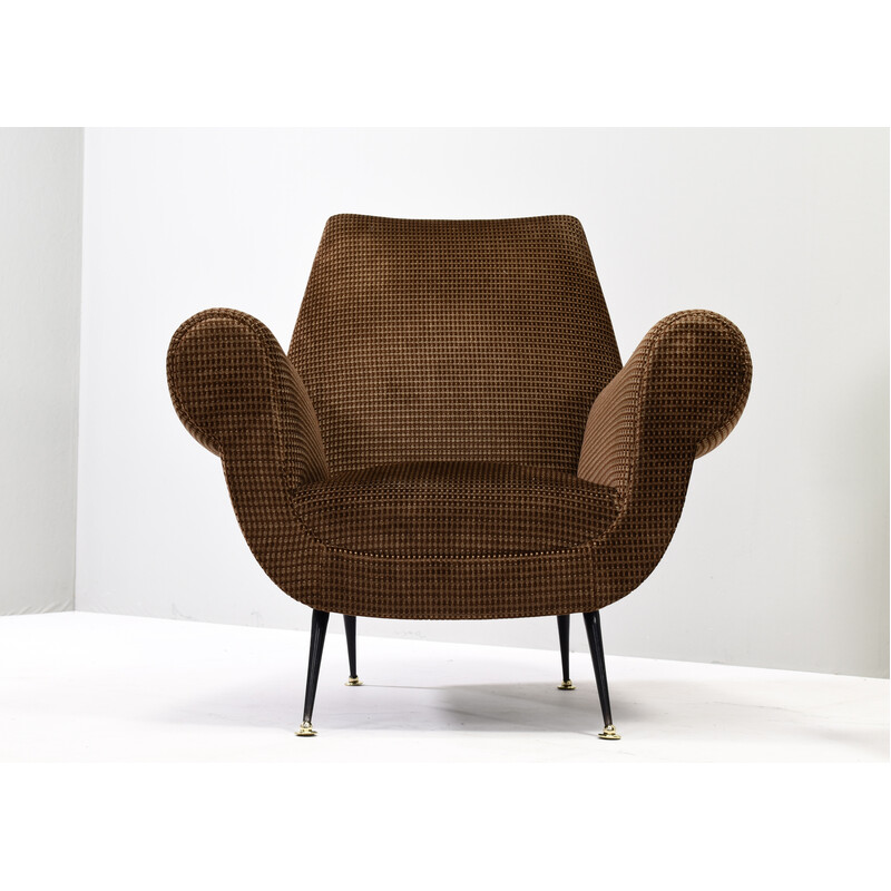 Pair of vintage club armchairs by Gigi Radice for Minotti, Italy 1950