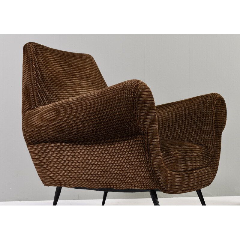 Pair of vintage club armchairs by Gigi Radice for Minotti, Italy 1950