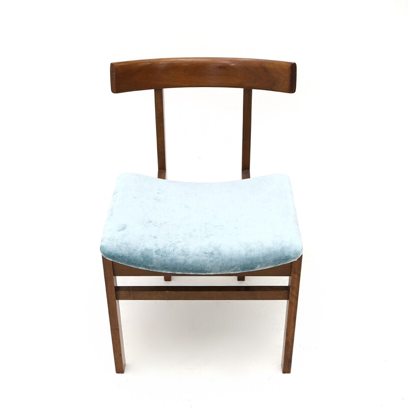 Conjunto de 4 cadeiras de veludo vintage "193" de Inger Klingenberg para França e Filho, Dinamarca 1960