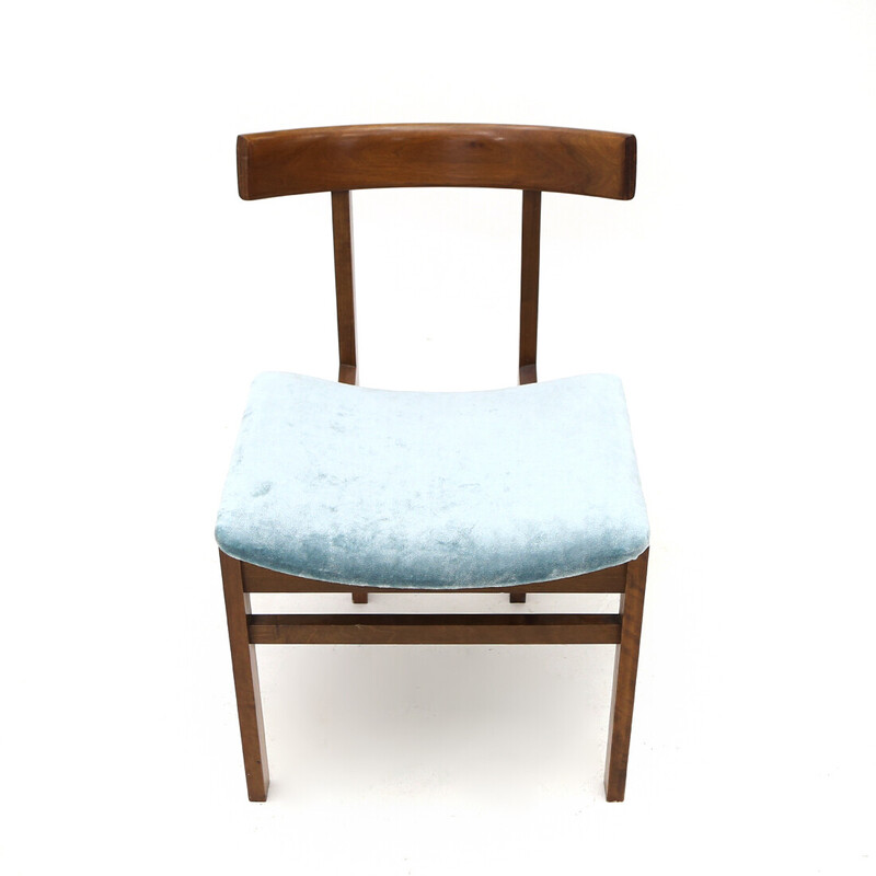 Ensemble de 4 chaises vintage en velours "193" par Inger Klingenberg pour France et Son, Danemark 1960