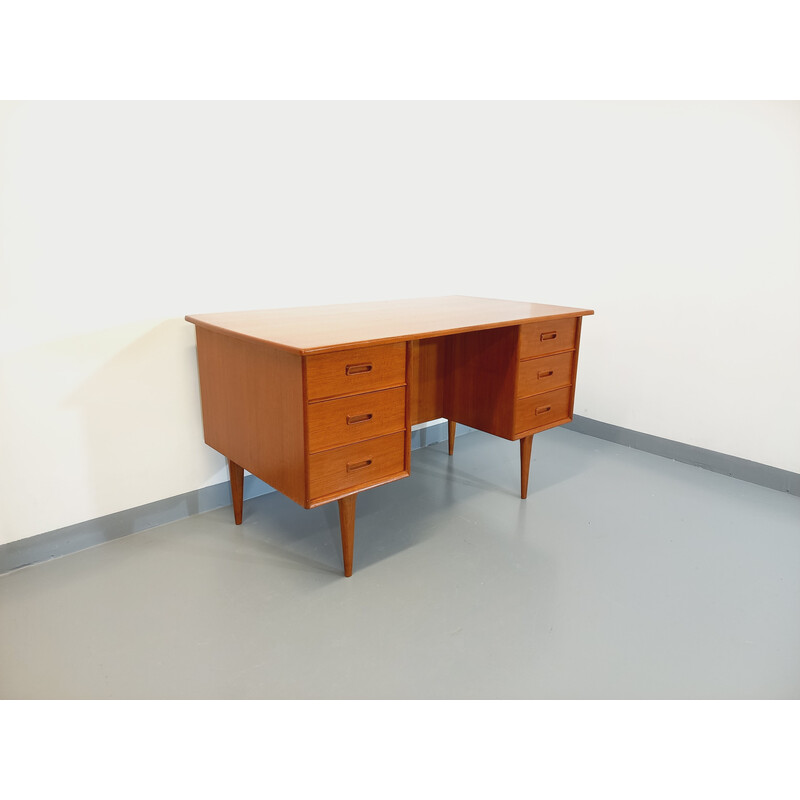 Scandinavian vintage teak executive desk, 1960