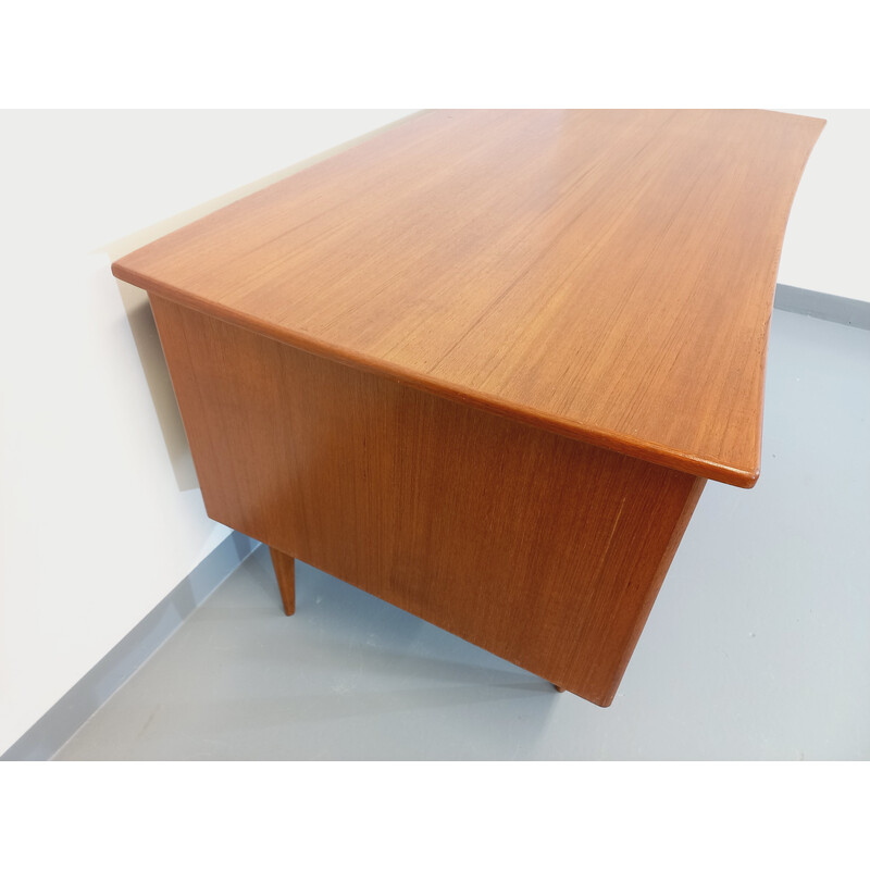 Scandinavian vintage teak executive desk, 1960