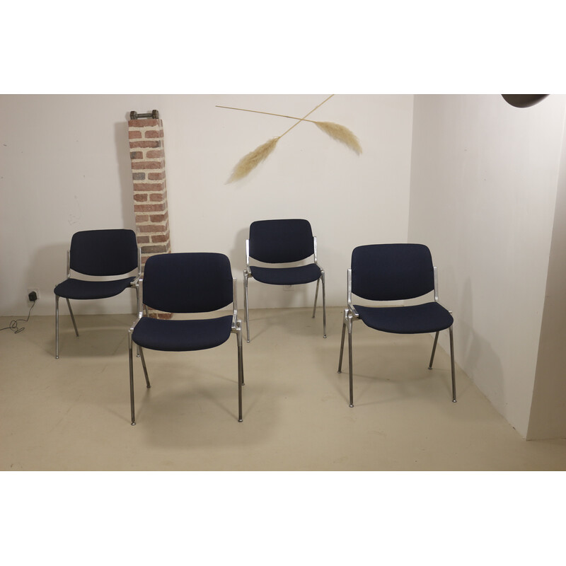 Set van 4 vintage Dsc 106 stoelen van Giancarlo Piretti voor Anonima Casteli, Italië 1965