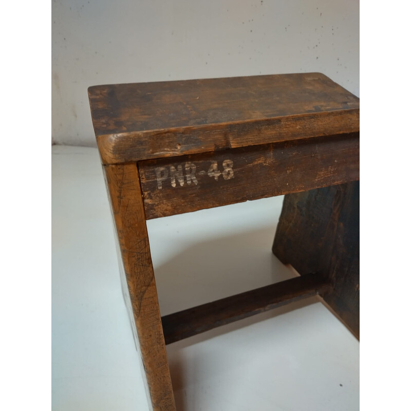 Pair of vintage stools by Pierre Jeanneret for the city of Chandigarh, India 1955-1956