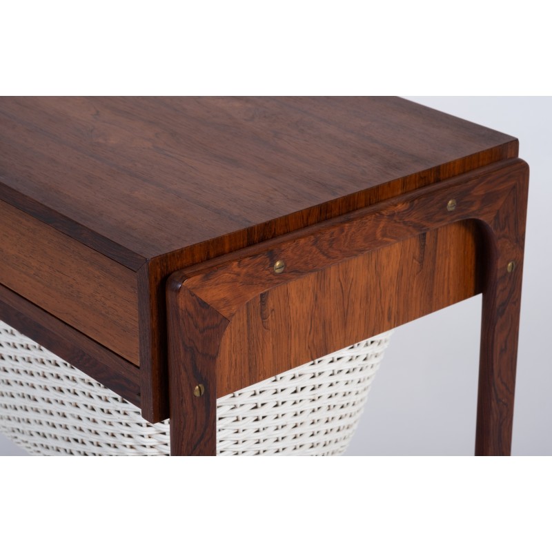 Mesa de costura Vintage Rosewood de Br Gelsted, Dinamarca Anos 60