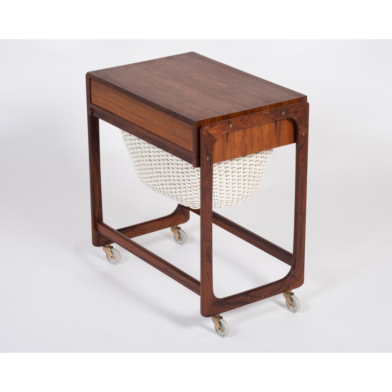 Vintage rosewood sewing table by Br Gelsted, Denmark 1960s