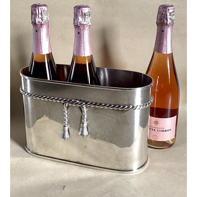 Seau à champagne vintage en métal par Maria Pergay