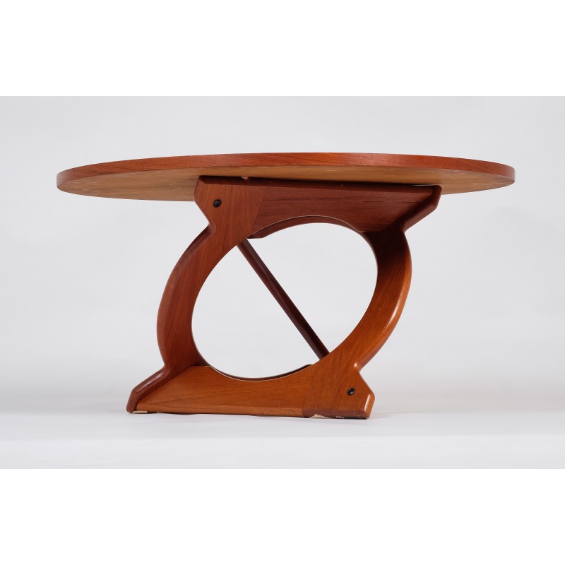 Mesa de café Vintage teak de Søren Georg Jensen para Kubus, Dinamarca 1960