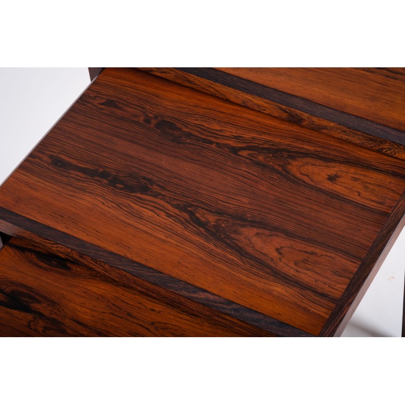 Vintage rosewood nesting tables by Johannes Andersen for Silkeborg, Denmark 1960