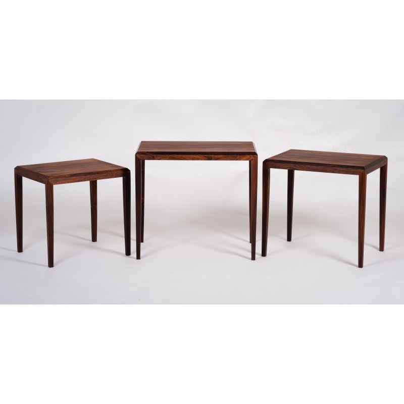 Vintage rosewood nesting tables by Johannes Andersen for Silkeborg, Denmark 1960