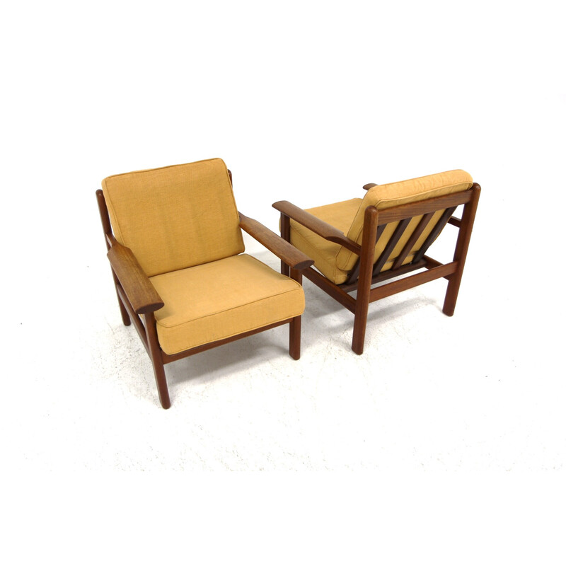 Pareja de sillones escandinavos vintage de teca de Poul Volther, Suecia 1960