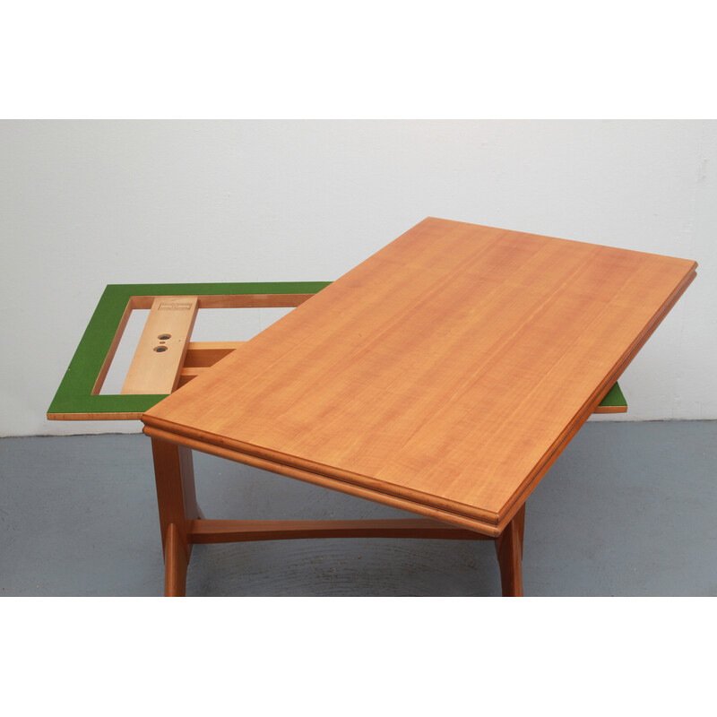 Mesa de centro regulable en madera de cerezo vintage para Wilhelm Renz, años 50