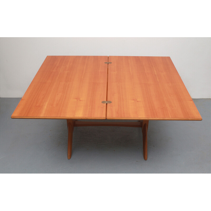 Vintage cherry wood adjustable coffee table for Wilhelm Renz, 1950s