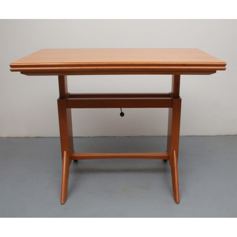 Vintage cherry wood adjustable coffee table for Wilhelm Renz, 1950s