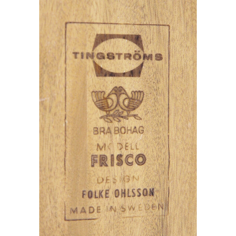 Tavolino vintage in teak "Frisco" di Folke Ohlson per Tingströms, Svezia 1960