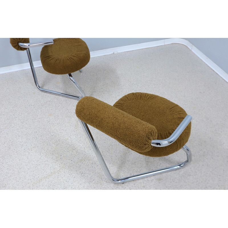 Pair of vintage cantilever armchairs by Giotto Stoppino, 1970s