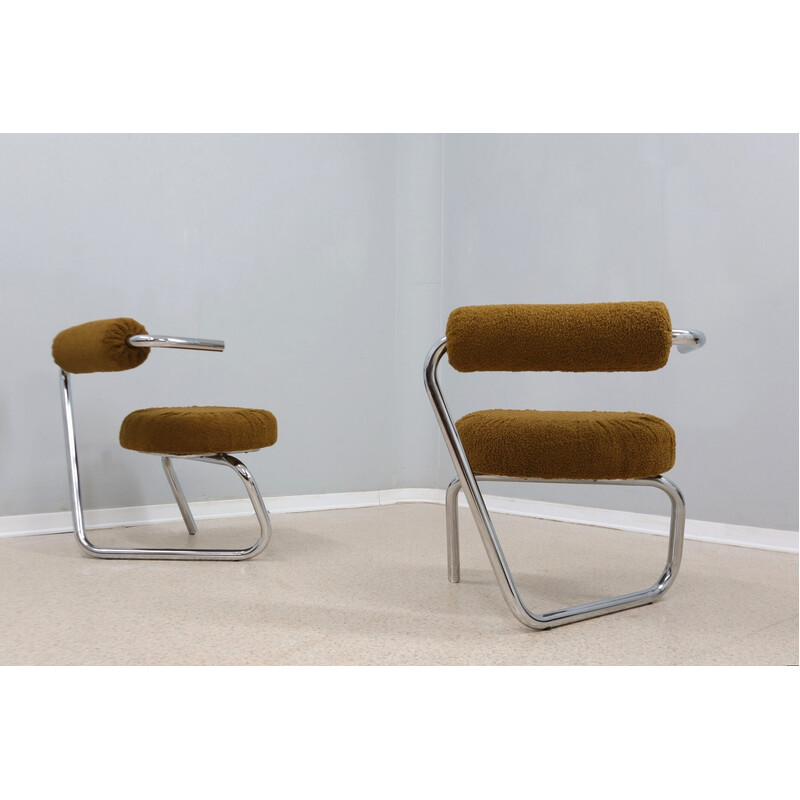 Pair of vintage cantilever armchairs by Giotto Stoppino, 1970s