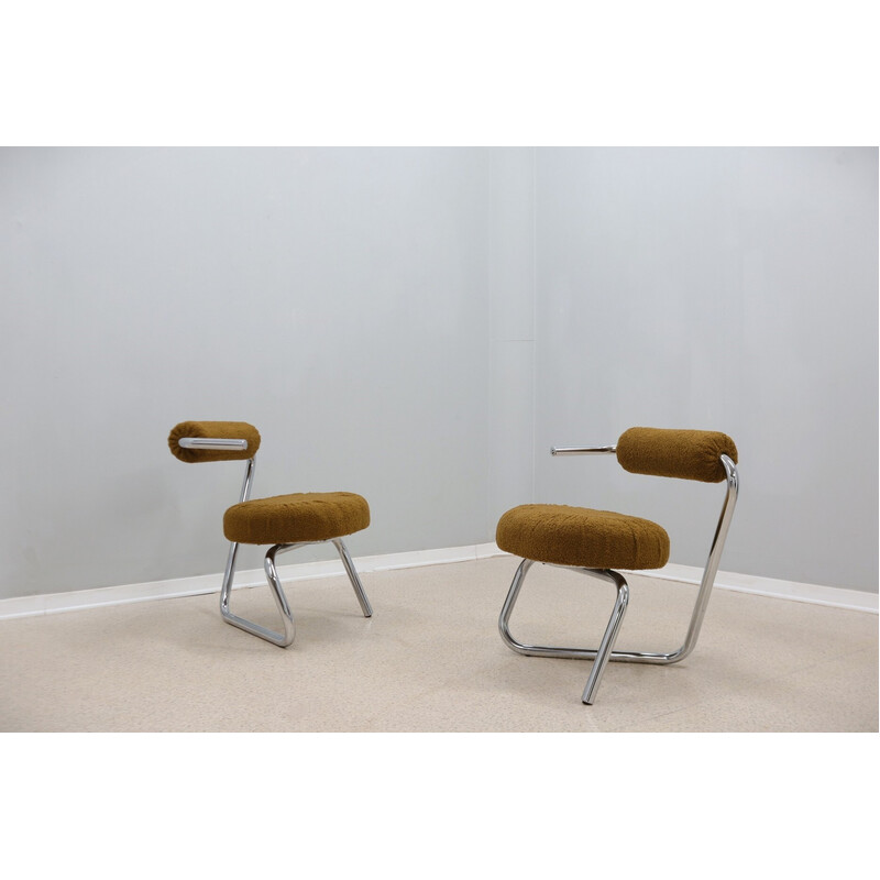 Pair of vintage cantilever armchairs by Giotto Stoppino, 1970s