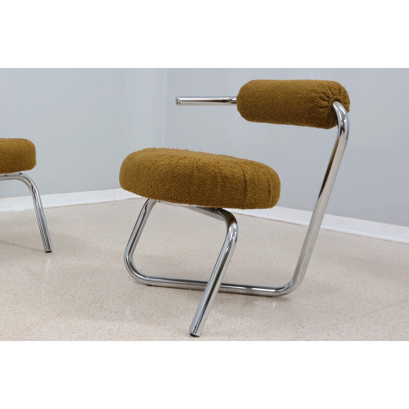 Pair of vintage cantilever armchairs by Giotto Stoppino, 1970s