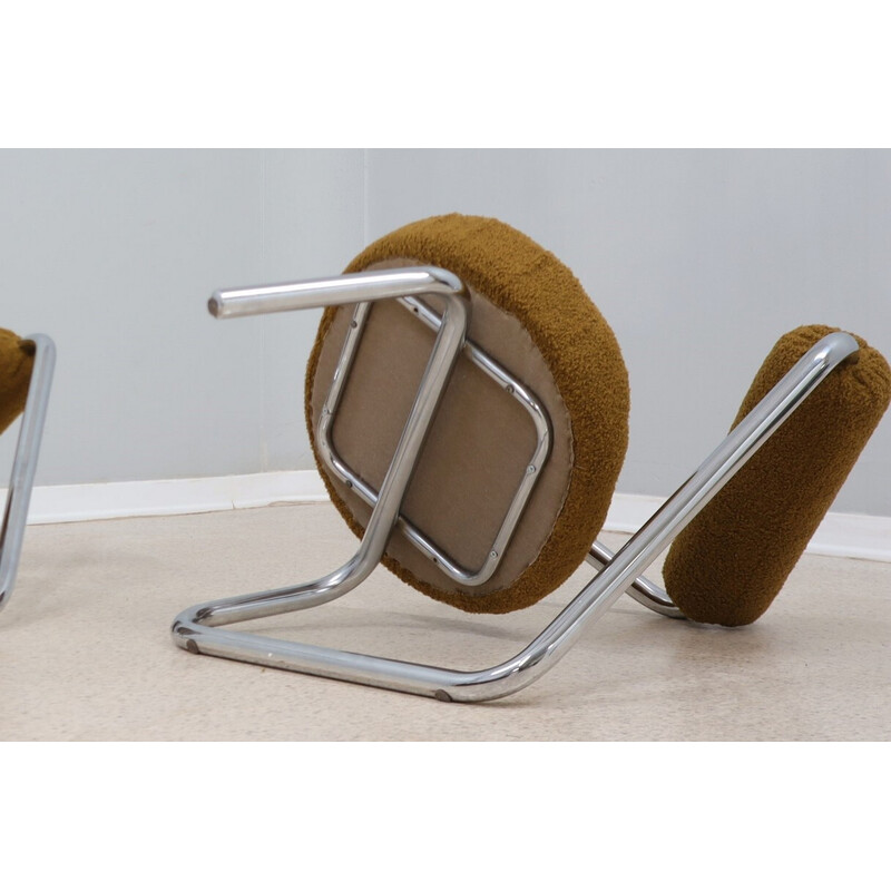 Pair of vintage cantilever armchairs by Giotto Stoppino, 1970s