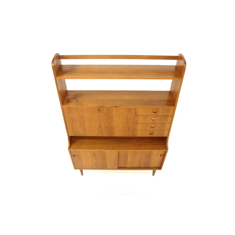 Secrétaire scandinave vintage en teck, Suède 1960