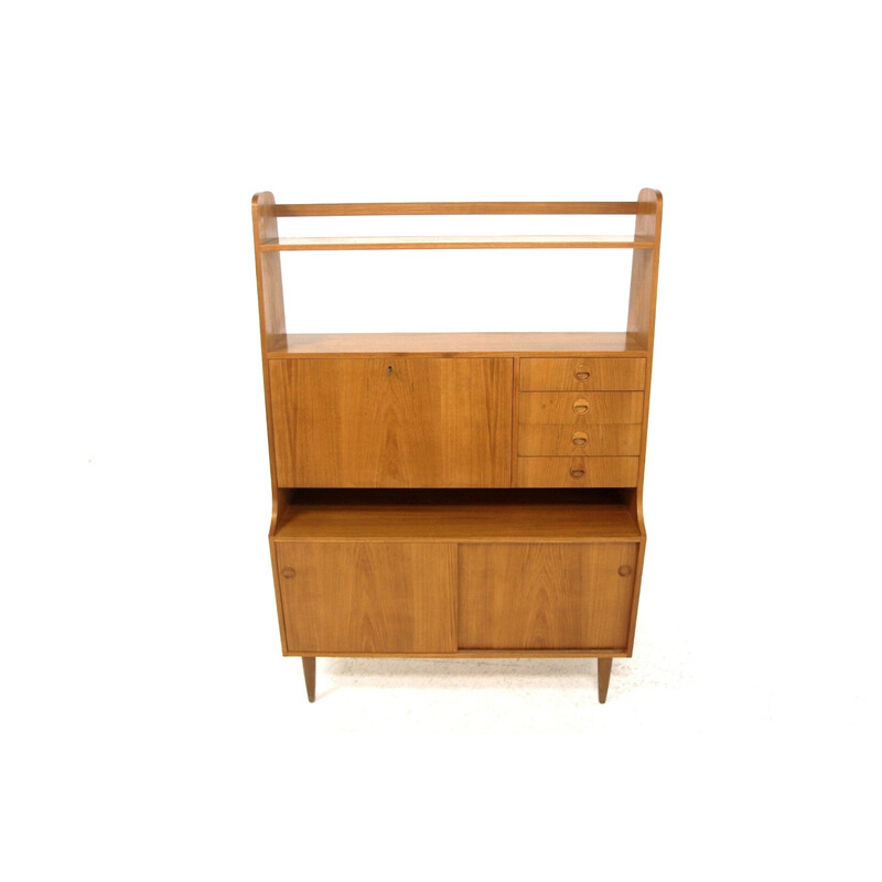 Secrétaire scandinave vintage en teck, Suède 1960