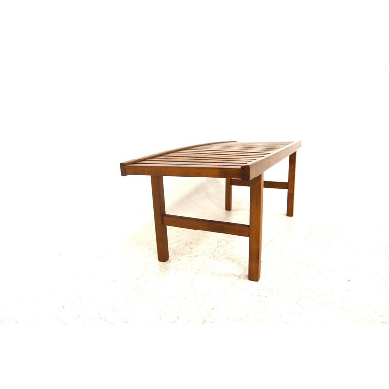 Minimalist vintage beechwood bench, Sweden 1970