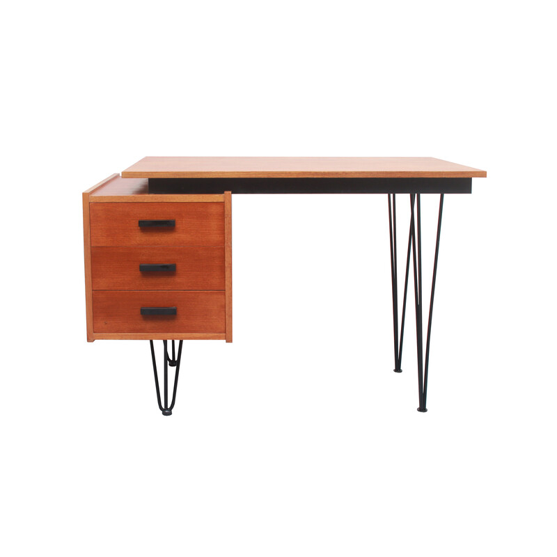 Vintage teak desk by Tijsseling for Tijsseling Nijkerk, Netherlands 1950s