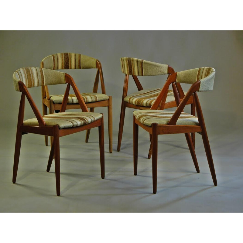 Ensemble de 4 chaises de salle à manger en teck modèle 31 de Kai Kristiansen - 1950