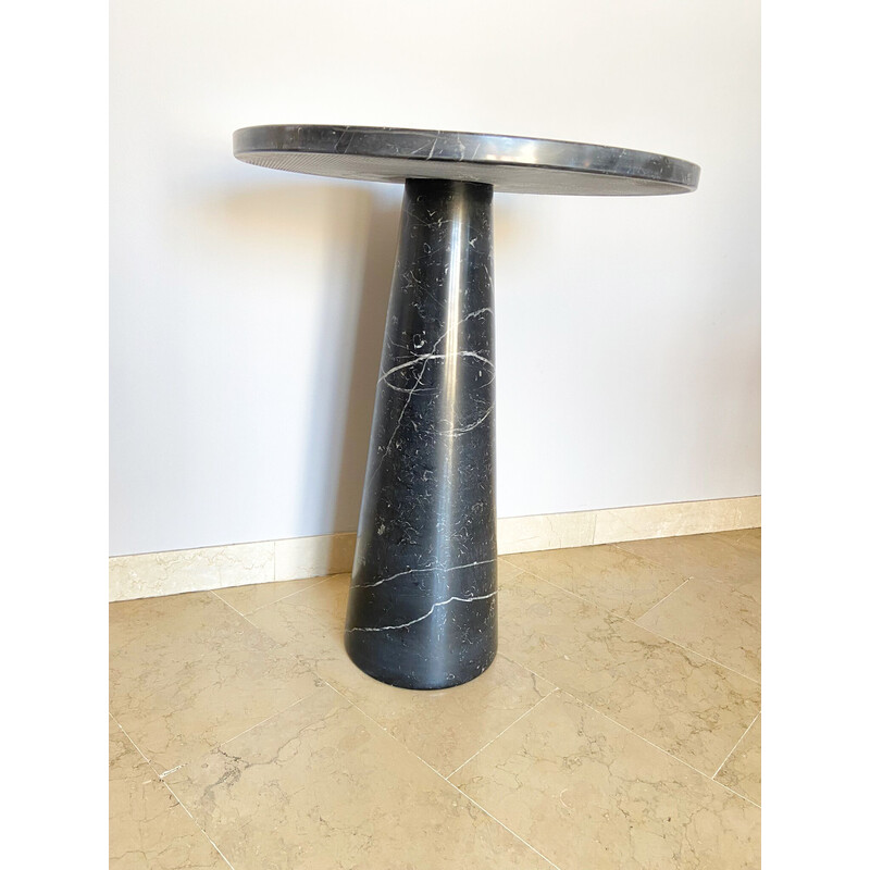 Table basse vintage en marbre noir, Italie 1970