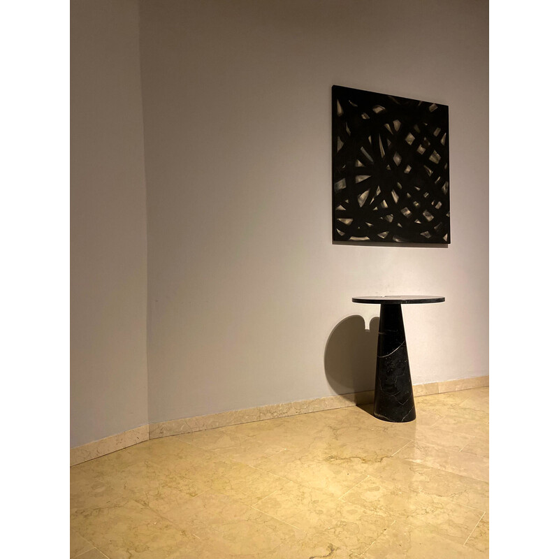 Table basse vintage en marbre noir, Italie 1970