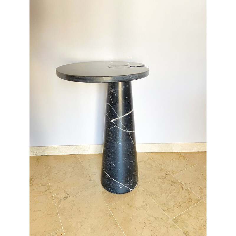 Vintage black marble coffee table, Italy 1970s