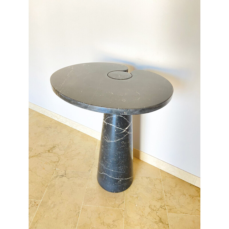 Vintage black marble coffee table, Italy 1970s