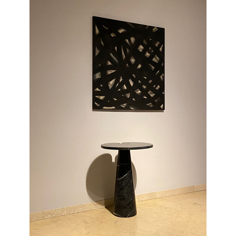 Vintage black marble coffee table, Italy 1970s