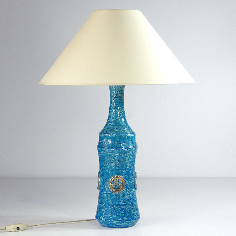 Vintage ceramic table lamp by Aldo Londi for Bitossi, 1960s