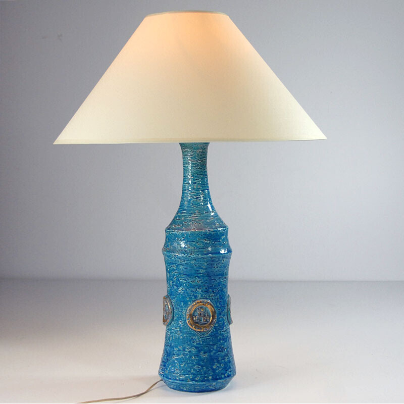 Lámpara de sobremesa de cerámica vintage de Aldo Londi para Bitossi, años 60