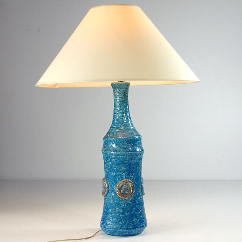 Vintage ceramic table lamp by Aldo Londi for Bitossi, 1960s