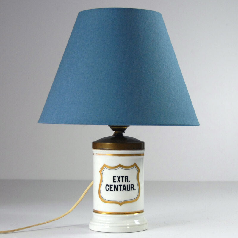 Vintage porcelain table lamp, France 1950