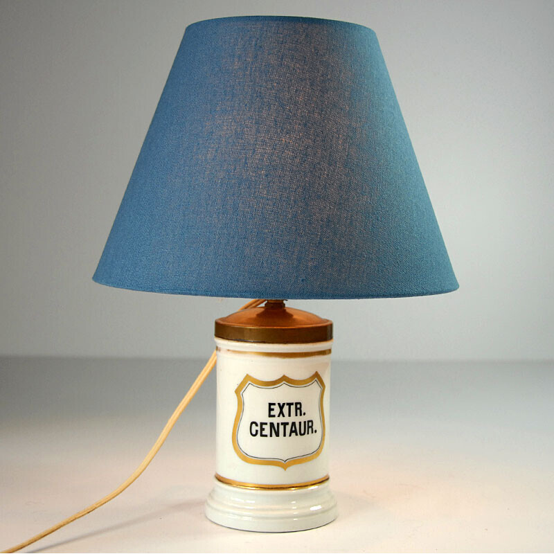 Vintage porcelain table lamp, France 1950