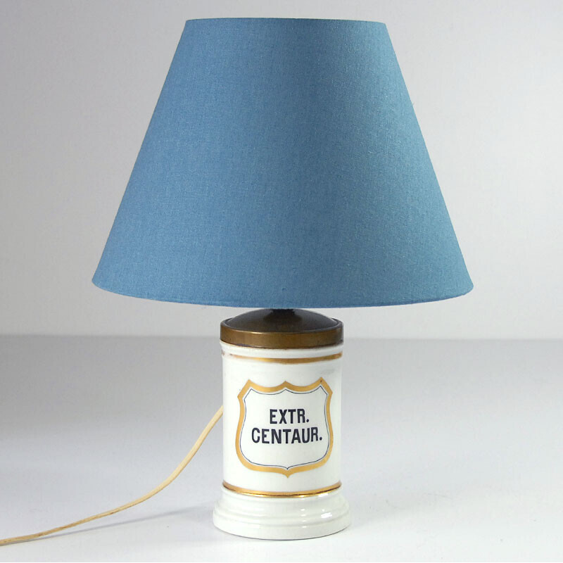Vintage porcelain table lamp, France 1950