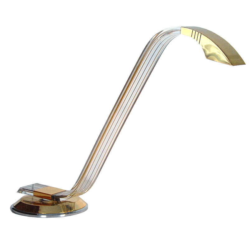 Vintage plexiglass desk lamp by Relco Milano, Italy 1980