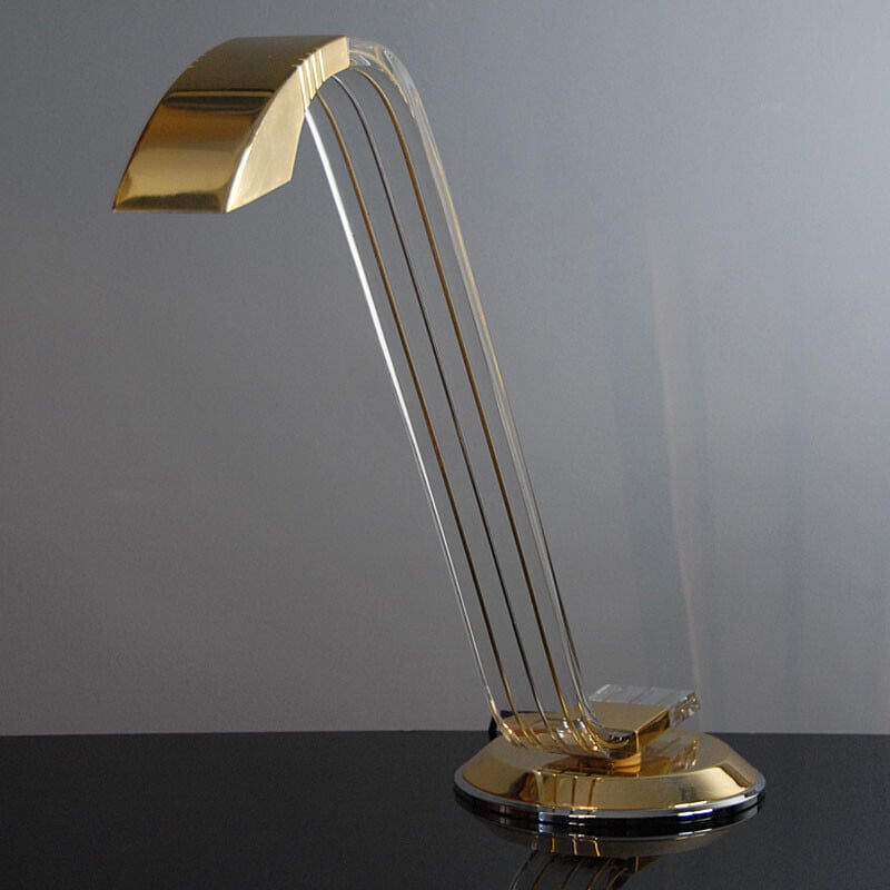 Vintage plexiglas bureaulamp van Relco Milano, Italië 1980
