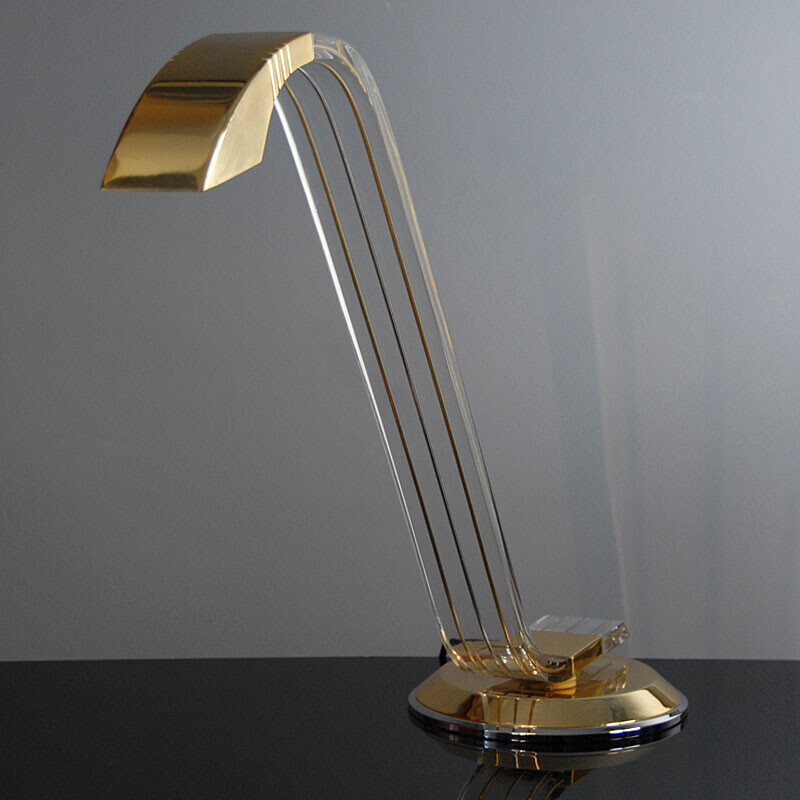 Vintage plexiglass desk lamp by Relco Milano, Italy 1980